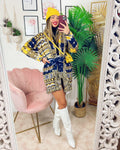 Cardigan con frange e cuori Giallo celeste