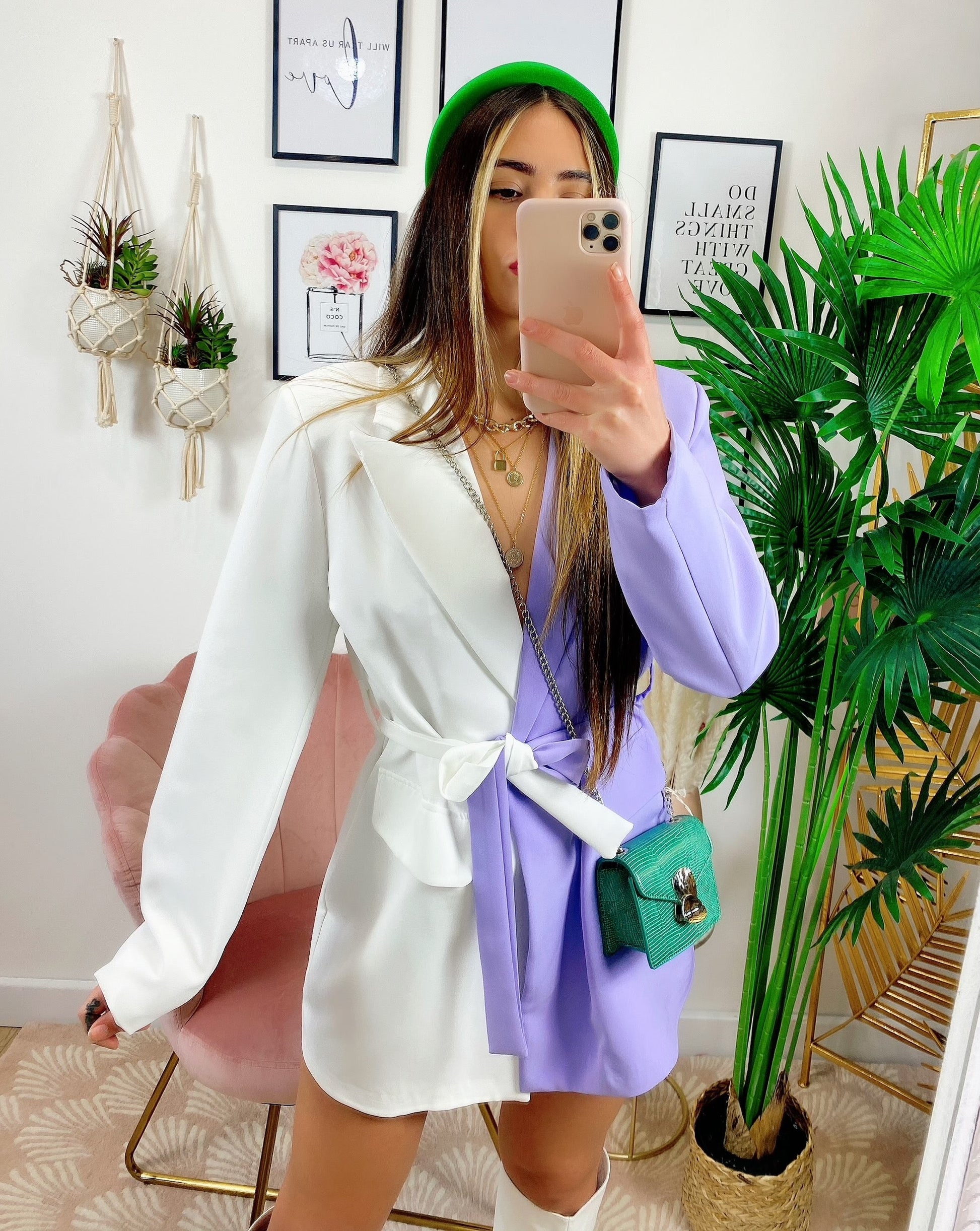Abito Blazer lilla/Bianco