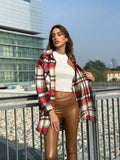 Giaccone a quadri Camel rosso