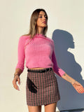 Gonna in tweed dettaglio rosa barbie