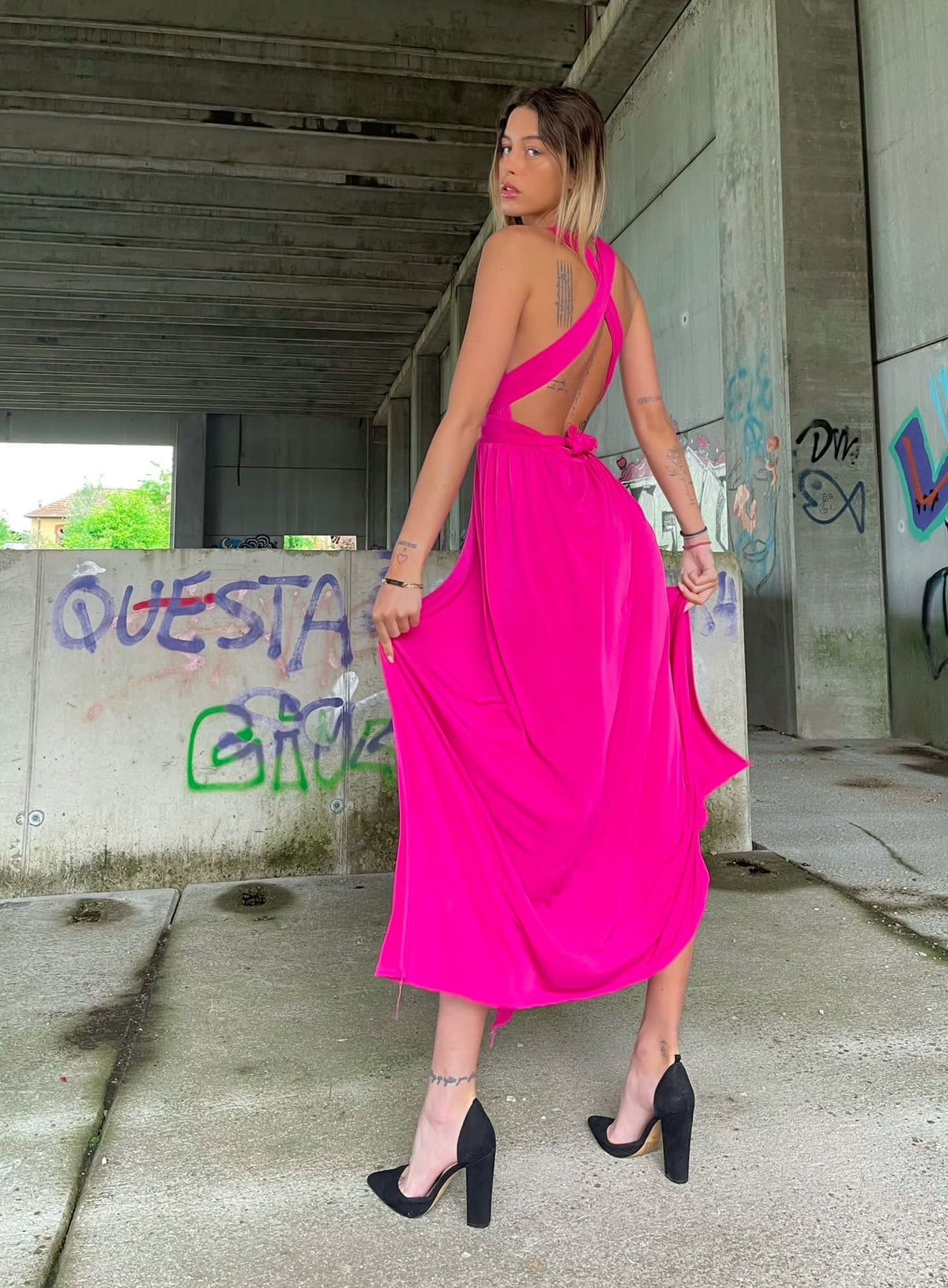 Dress Red Carpet con due spacchi