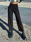Pantalone di lana ampio nero
