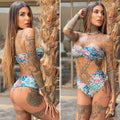 Bikini a fascia Sky flower