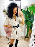 Tutina beige con borsetta