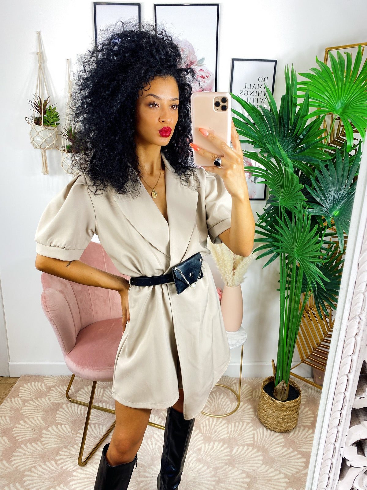 Tutina beige con borsetta