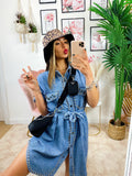 Abito jeans con borchie