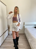 Completo giacca e short bianco