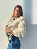 Giaccone beige con pelo morbidissimo