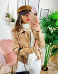 Giacchino in eco-pelle pitonato beige