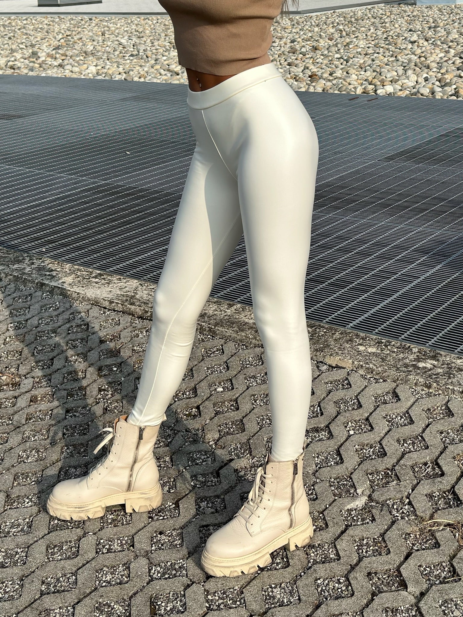 Leggins eco pelle bianco