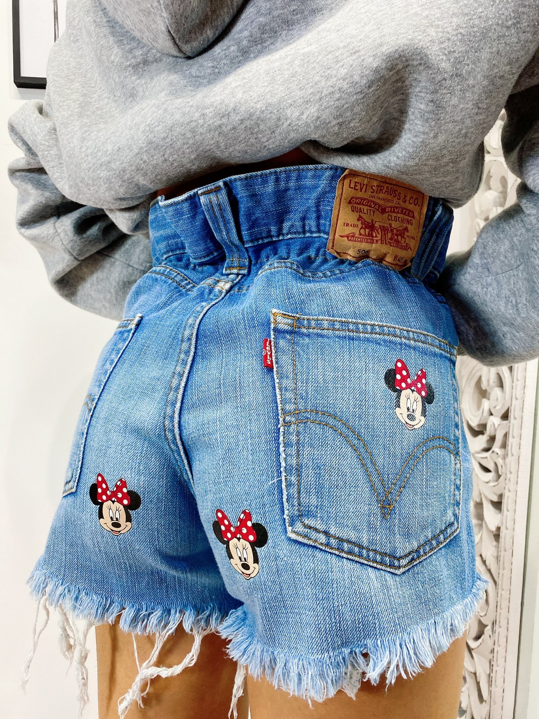 Short Levi’s Vintage stampa topolina con strappi