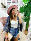Kimono blu oro rosa