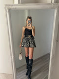 Top in raso con catena argento