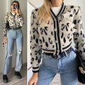 Cardigan animalier bianco nero