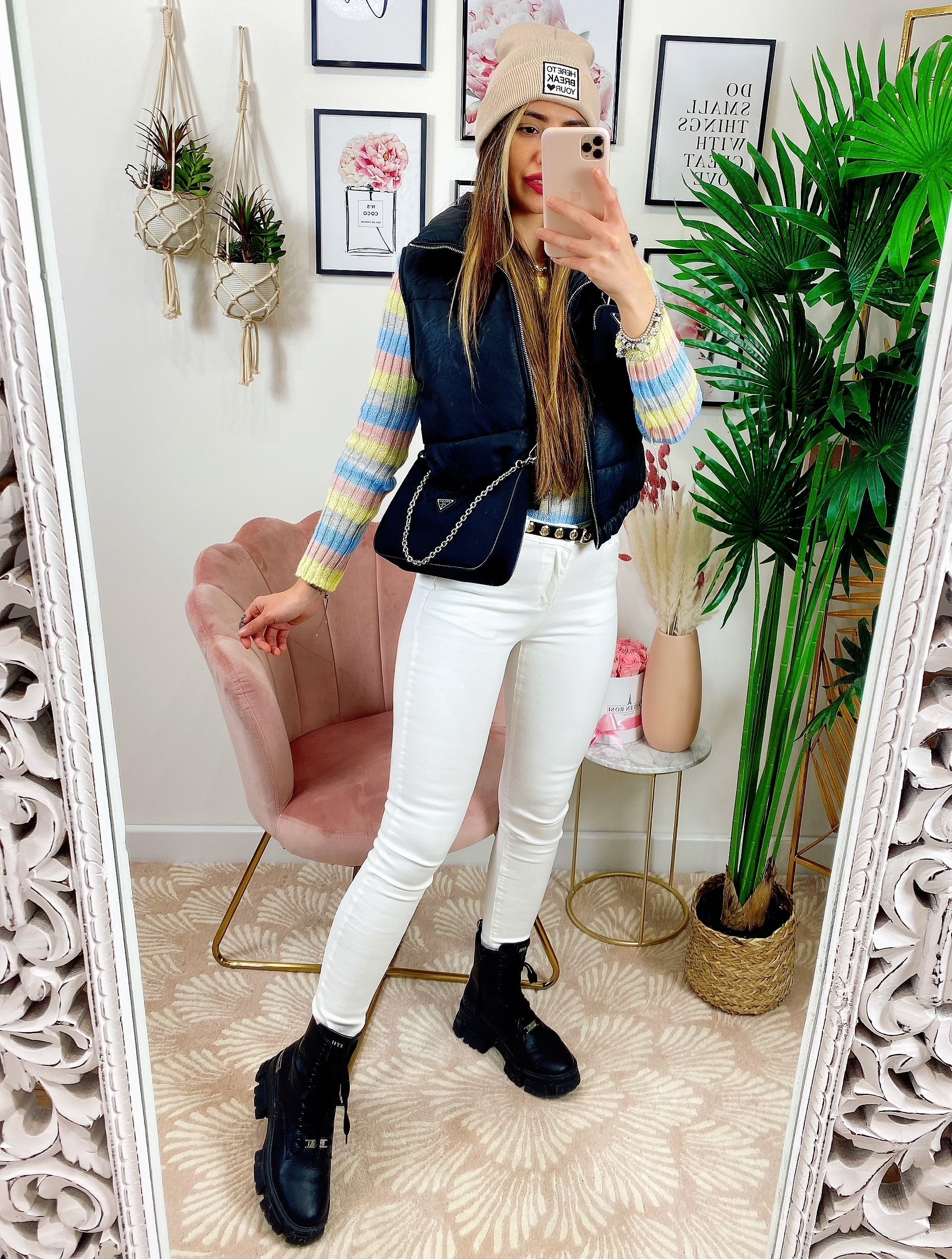 Bomber in ecopelle smanicato Nero
