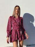 Abito a portafoglio maculato Fuxia