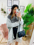 Cardigan sfrangiato ghiaccio