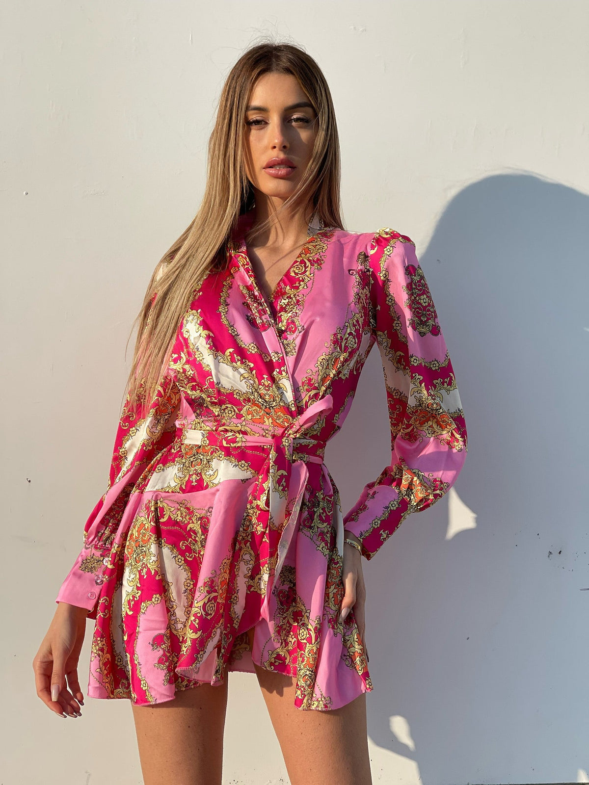 Abito etnico Fuxia e rosa