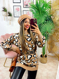 Maxi maglione morbidissimo con cuori Camel