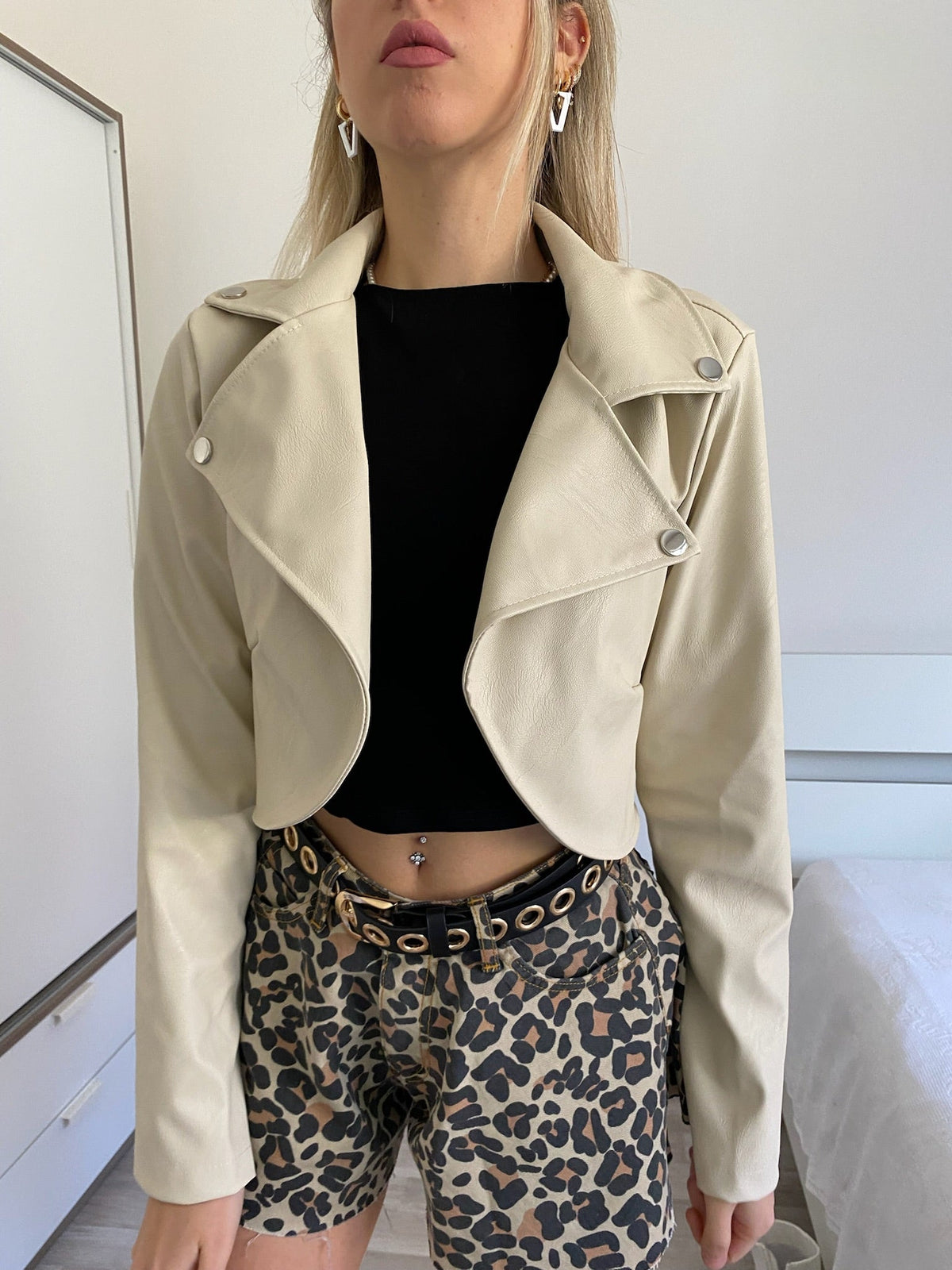 Giacchino beige crop