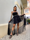 Abito nero in tulle