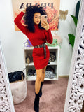 Abito in maglia aderente con manica bombata