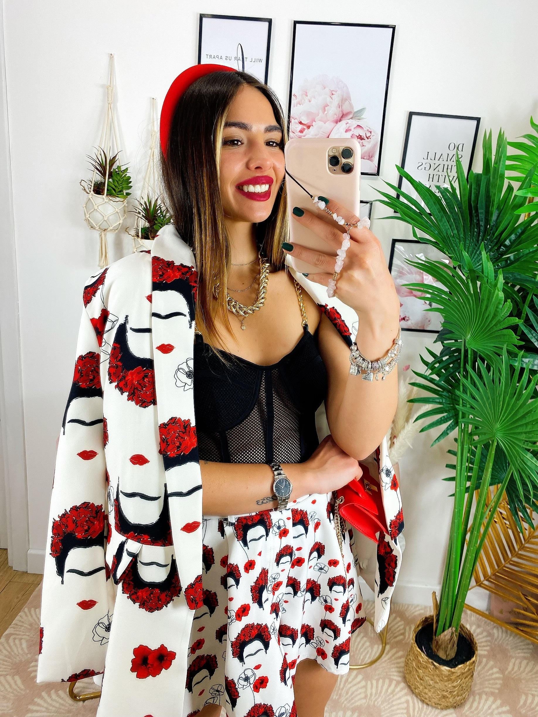 Completo giacca e pantalone dettaglio Rosso