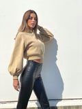 Felpa beige manica ampia