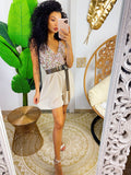 Tutina con paillettes beige