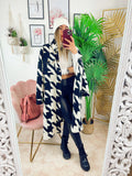 Giacca pied de poule bianca e nera