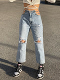 Jeans con catena argento
