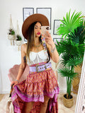 Gonna asimmetrica fuxia arancio