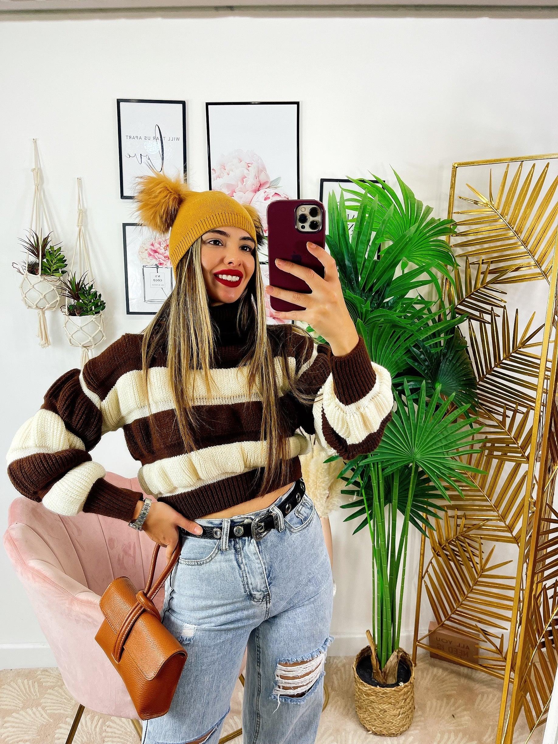 Maglione Rebel Bianco Camel