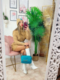 Maxi maglia a collo alto camel