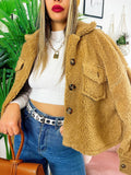 Cappotto corto Teddy camel