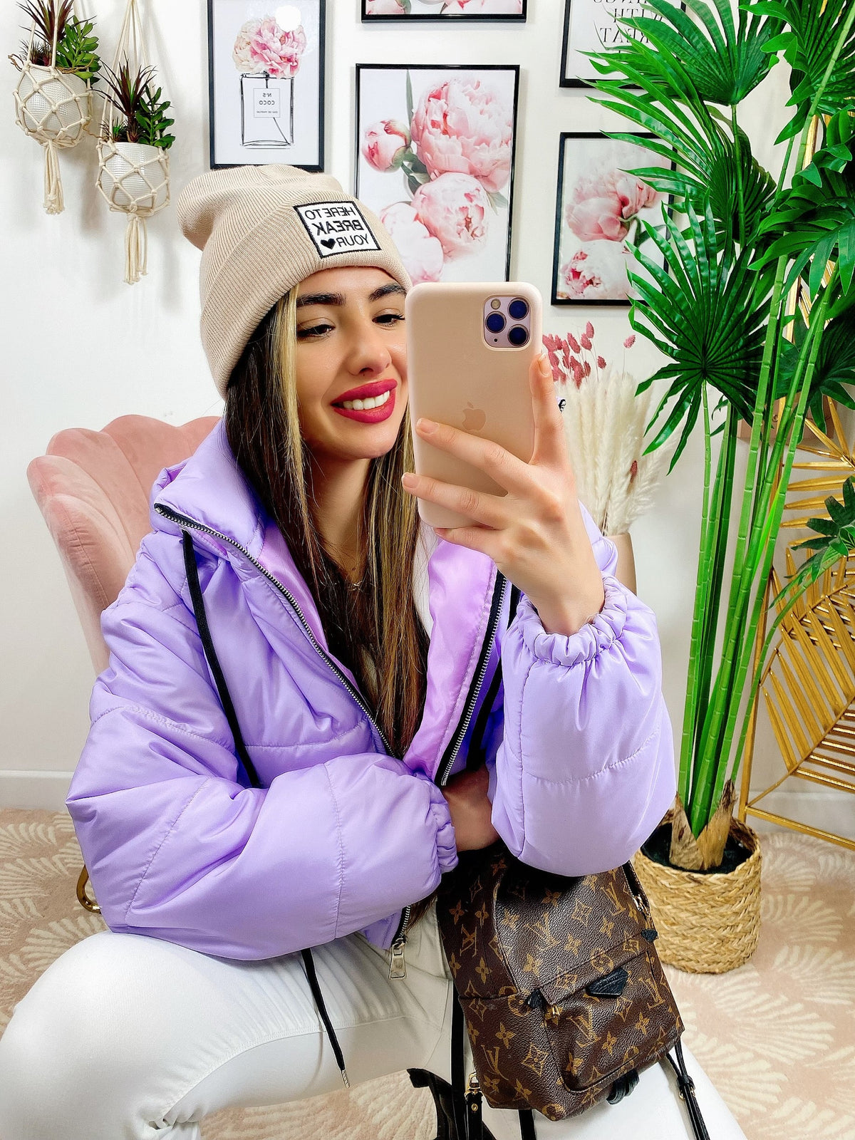 Bomber crop lilla