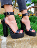 Sandali croco tacco alto