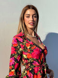 Abito a fiori Rossi fucsia