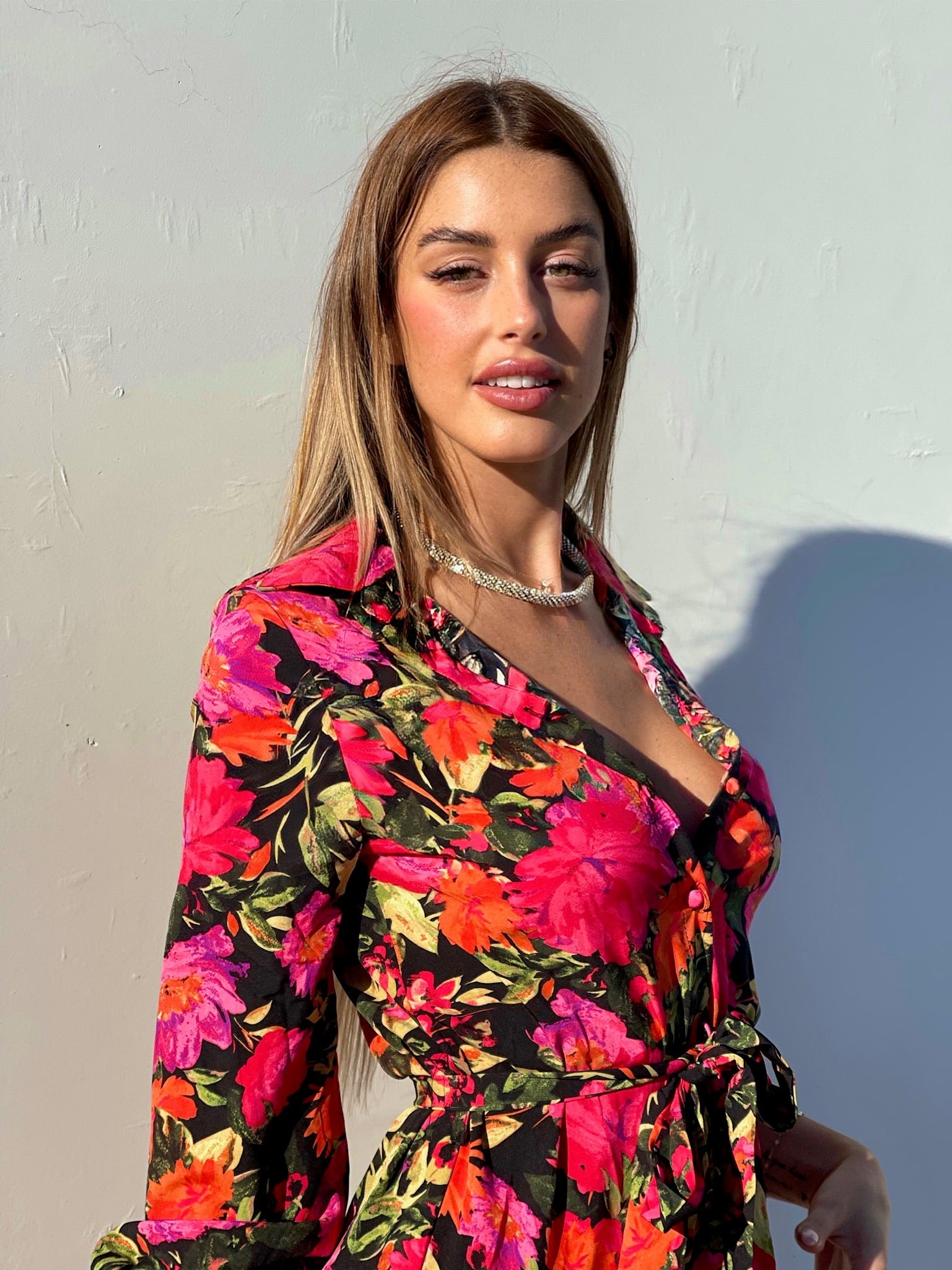 Abito a fiori Rossi fucsia