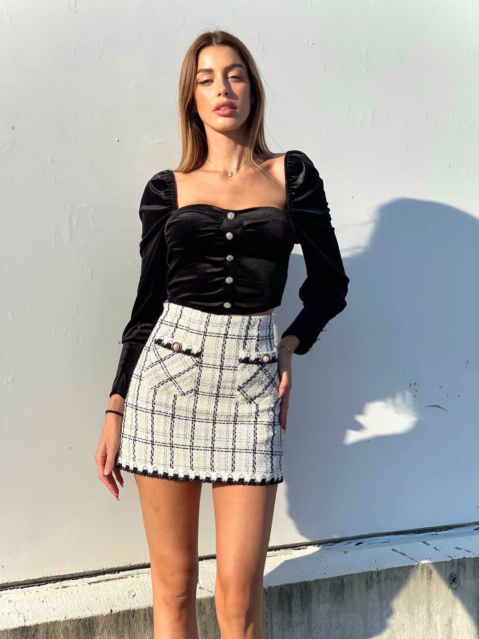 Maglia in ciniglia nera
