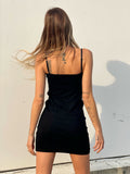 Abito a spalline con strass