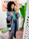 Cardigan lungo morbido grigio