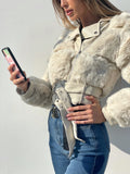 Giaccone beige con pelo morbidissimo