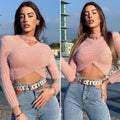 Maglioncino morbidissimo choker cipria