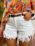 Short Bianco sfrangiato