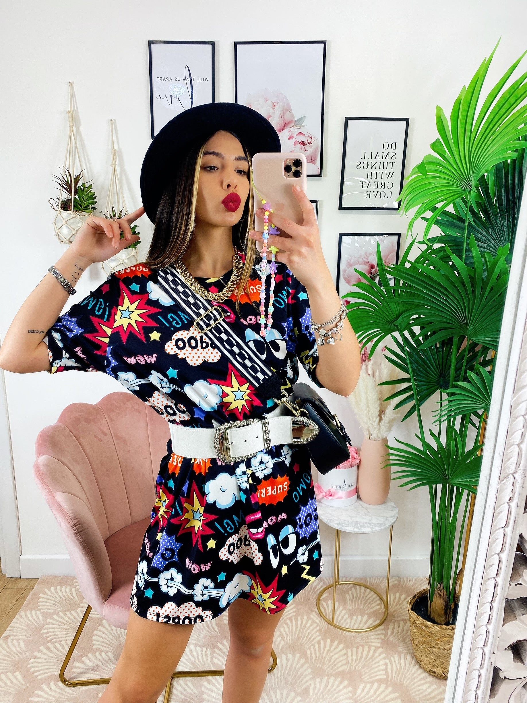 Maxi maglia cartoon Nera
