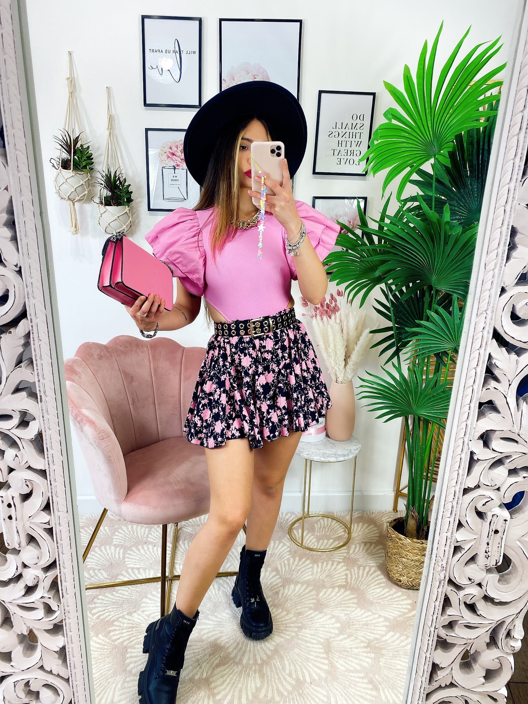 Body con voilant Rosa barbie
