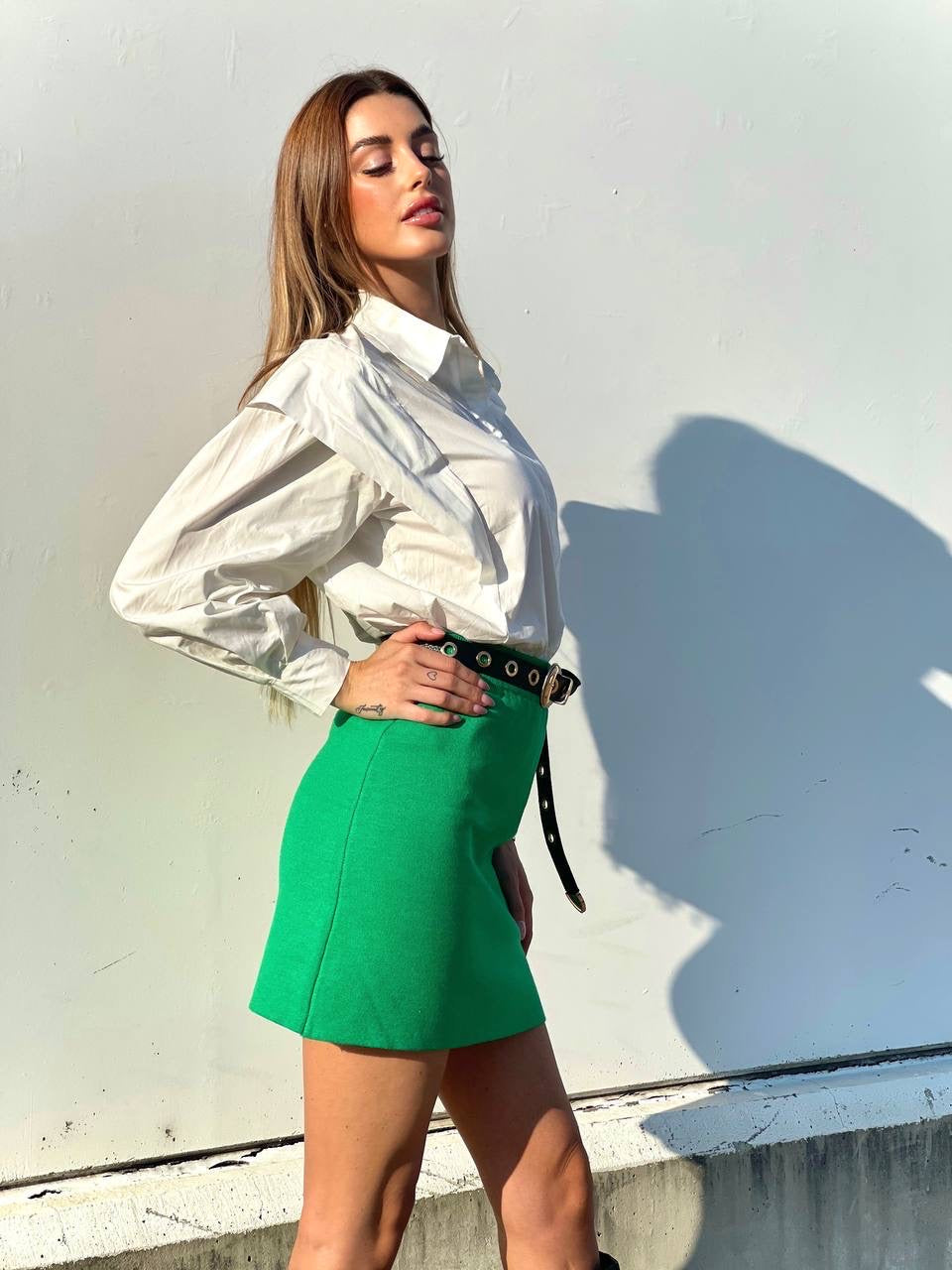 Gonna elasticizzata verde