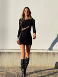 Abito con stringhe davanti nero