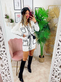 Abito con tasche e bottoni bianco